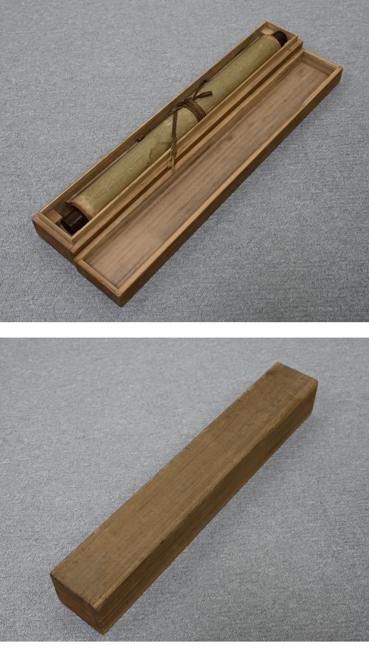 石吾陳人 楼閣山水図 箱